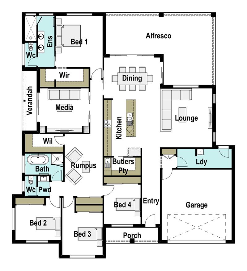 Houghton 315 Design Detail and Floor Plan | Integrity New Homes ...